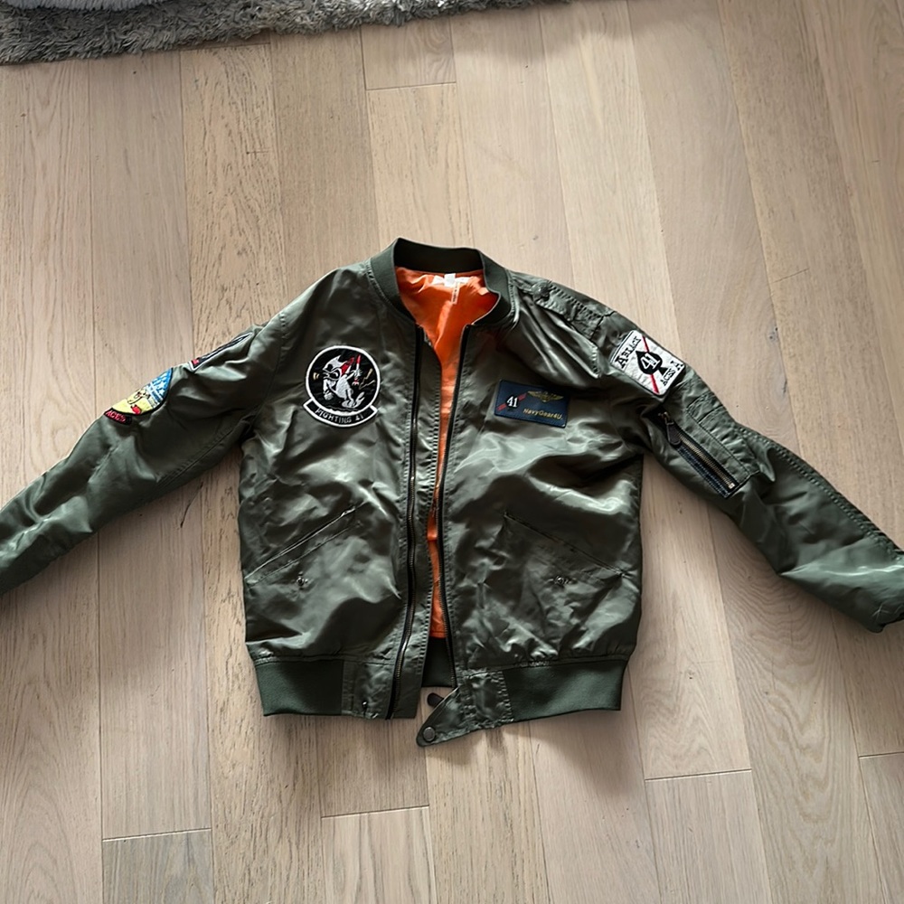 Bomber jacket with patches